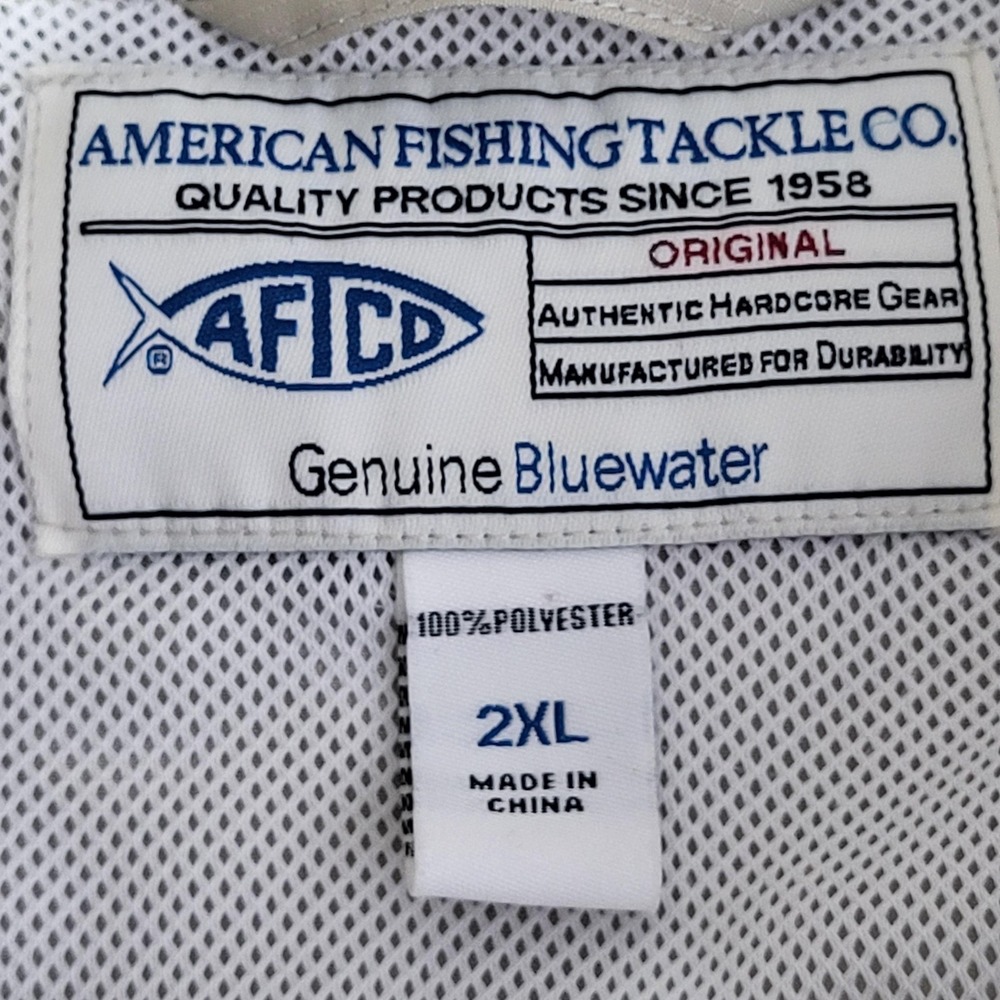 AFTCO Shirt Mens 2XL Tan Short Sleeve Fishing Vented Button Front Polyester - Picture 9 of 10